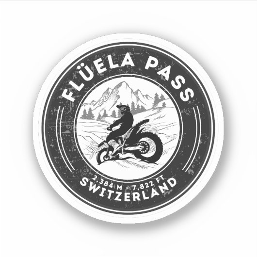 Rondtournee door Flüela Pass zwitserse alps Sticker (Voorkant)