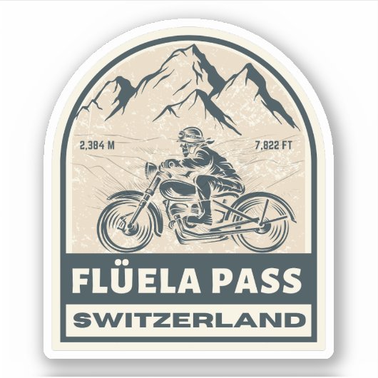 Rondtournee door Flüela Pass zwitserse alps Sticker (Voorkant)