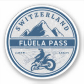 Rondtournee door Flüela Pass zwitserse alps Sticker (Voorkant)