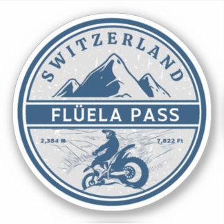 Rondtournee door Flüela Pass zwitserse alps Sticker