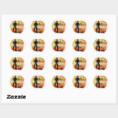 Rondtrekkers met verdringing ronde sticker (Vel)