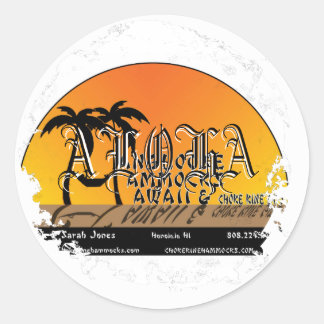 Rondtrekkers met verdringing ronde sticker