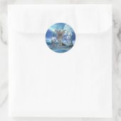 Rondtrekkers met verdringing ronde sticker (Tas)