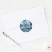 Rondtrekkers met verdringing ronde sticker (Envelop)
