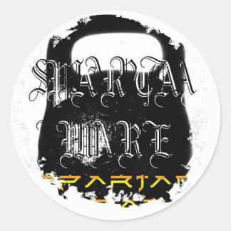 Rondtrekkers met verdringing ronde sticker