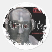 Rondtrekkers met verdringing ronde sticker (Voorkant)