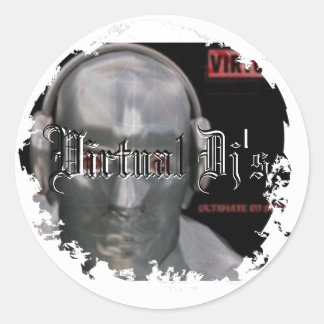 Rondtrekkers met verdringing ronde sticker