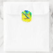 Rondtrekkers met verdringing ronde sticker (Tas)