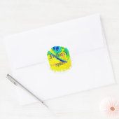 Rondtrekkers met verdringing ronde sticker (Envelop)