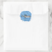 Rondtrekkers met verdringing ronde sticker (Tas)