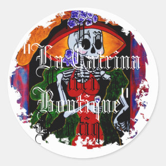 Rondtrekkers met verdringing ronde sticker