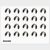 Rondtrekkers met verdringing ronde sticker (Vel)