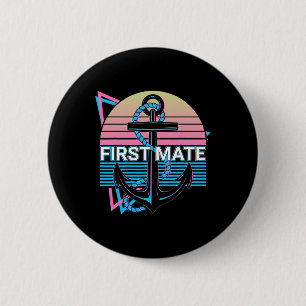Rondvaart Retro Eerste Stuurman  Ronde Button 5,7 Cm