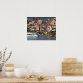Rondvaartboot in Klein Venedig en rivier de Regnit Poster (Keuken)