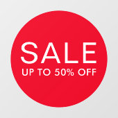 Rondverkoopteken met aangepaste tekst of maximaal  raamsticker (Vel)