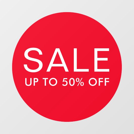 Rondverkoopteken met aangepaste tekst of maximaal raamsticker (Vel)