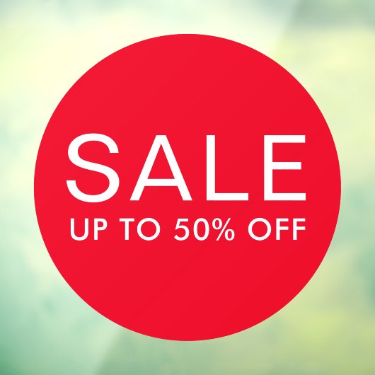 Rondverkoopteken met aangepaste tekst of maximaal raamsticker (Vel 3)