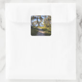 Rondwandeling langs de rivier vierkante sticker (Tas)