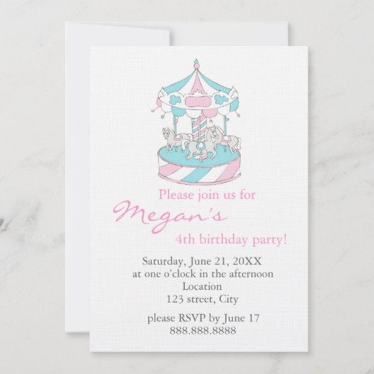 Rondweg - Uitnodiging om de verjaardag van het kin (Voorkant)