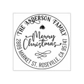 Rondzendadres voor prettige kerstkalligrafie rubberstempel (Afrduk)