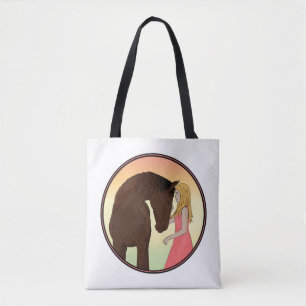 Rondzondzon voor meisjes en paarden tote bag