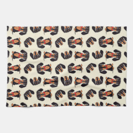 Rondzwervende Dachshund Keukenhanddoeken
