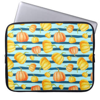 Rong Oranje pompoen. Naadloze Waterverf Laptop Sleeve