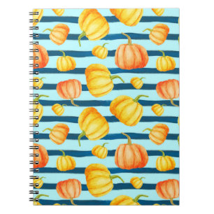 Rong Oranje pompoen. Naadloze Waterverf Notitieboek