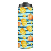 Rong Oranje pompoen. Naadloze Waterverf Thermosbeker (Voorkant)