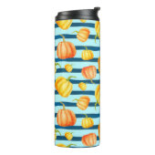 Rong Oranje pompoen. Naadloze Waterverf Thermosbeker (Gedraaid links)