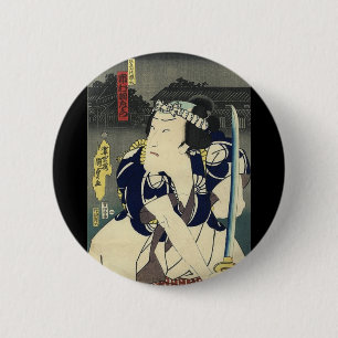 ronin bushido zwaard vechten japanse samoerai ronde button 5,7 cm
