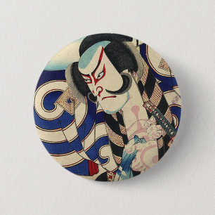 ronin bushido zwaard vechten japanse samoerai ronde button 5,7 cm