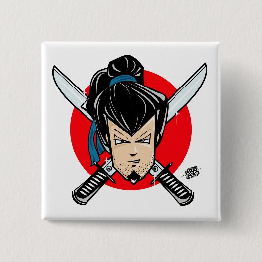 RONIN-knop Vierkante Button 5,1 Cm (Voorkant)
