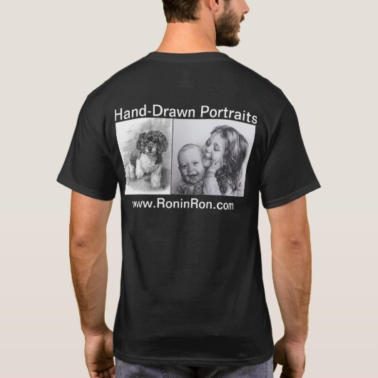 Ronin Ron Hand Drawn Portret T-shirt (Achterkant)