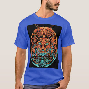 Ronin Samurai Cat met helm grafisch T-shirt