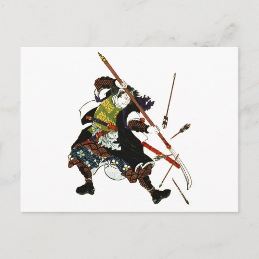 Ronin Samurai Deflecterende pijlen Japanse kunst Briefkaart (Voorkant)
