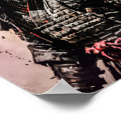 Ronin samurai krijger inkt tekening poster (Hoek)