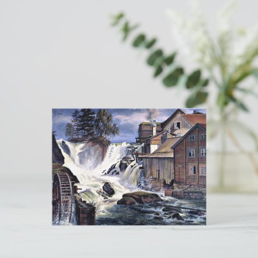 Ronneby Waterfall in Blekinge, Zweden Briefkaart (Staand voorkant)