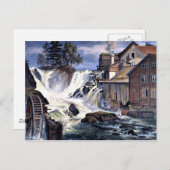 Ronneby Waterfall in Blekinge, Zweden Briefkaart (Voorkant / Achterkant)