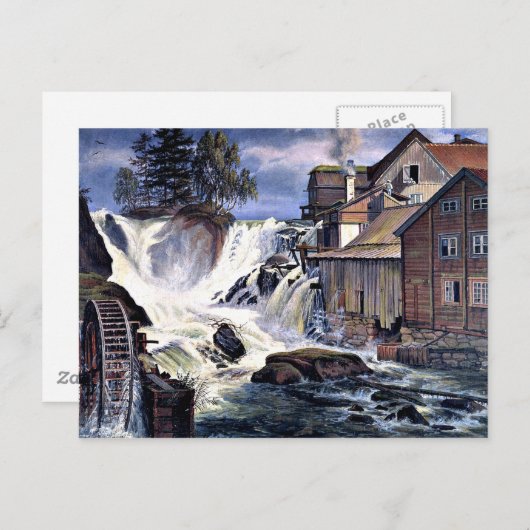 Ronneby Waterfall in Blekinge, Zweden Briefkaart (Voorkant / Achterkant)