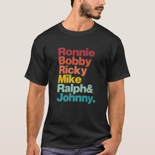 Ronnie Bobby Ricky Ralph en Johnny Mannen Women T-shirt (Voorkant)
