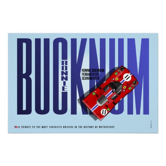 Ronnie Bucknum Ferrari 512S Tribute Perfect Poster (Voorkant)