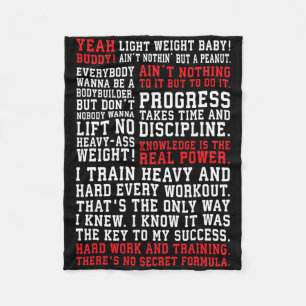 Ronnie Fitness citeert Gym Workout Bodybuilding Mo Fleece Deken