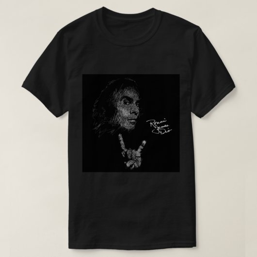 Ronnie James Dio Scribble Art AcrylBlock T-shirt (Design voorkant)