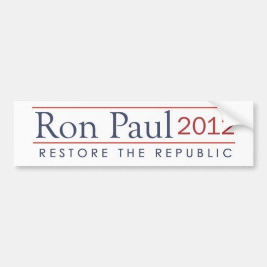 ronpaul_restore_the_republic 2012 bumpersticker (Voorkant)