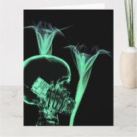 Röntgen mobiele telefoon schedel & bloemen - groen