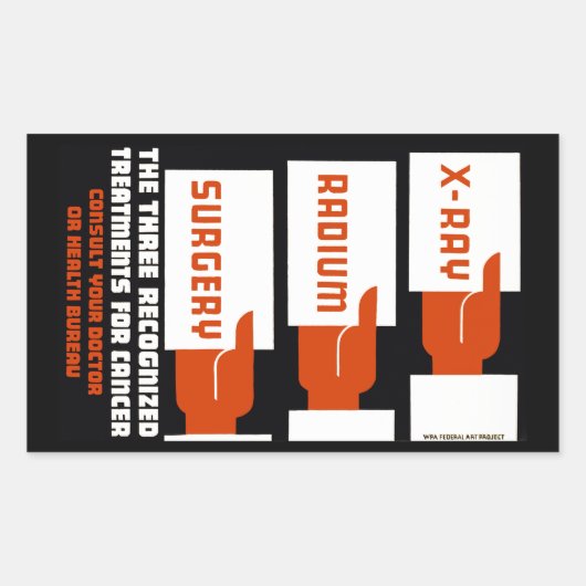 röntgen, radium, chirurgie rechthoekige sticker (Voorkant)