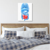 röntgenAfbeelding van interne organen met een klei Canvas Afdruk (Insitu (Slaapkamer))