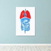 röntgenAfbeelding van interne organen met longen Canvas Afdruk (Insitu (Houten vloer))