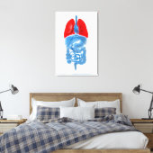 röntgenAfbeelding van interne organen met longen Canvas Afdruk (Insitu (Slaapkamer))